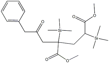 2-(2-Oxo-3-phenylpropyl)-2,4-bis(trimethylsilyl)pentanedioic acid dimethyl ester Struktur