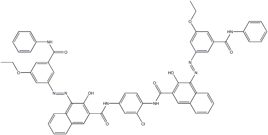 N,N'-(2-Chloro-1,4-phenylene)bis[4-[[3-ethoxy-5-(phenylcarbamoyl)phenyl]azo]-3-hydroxy-2-naphthalenecarboxamide] Struktur