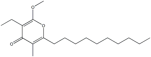 6-Methoxy-3-methyl-5-ethyl-2-decyl-4H-pyran-4-one Struktur