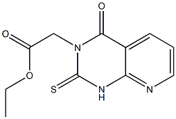 1,2,3,4-Tetrahydro-4-oxo-2-thioxopyrido[2,3-d]pyrimidine-3-acetic acid ethyl ester Struktur