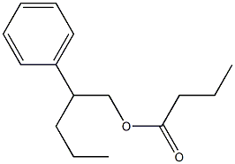 Butanoic acid 2-phenylpentyl ester Struktur