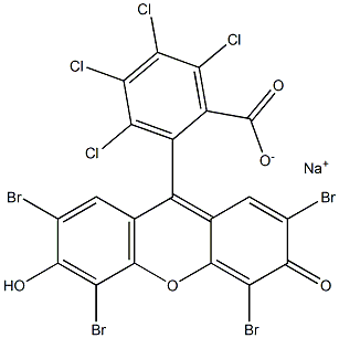 2-(2,4,5,7-Tetrabromo-6-hydroxy-3-oxo-3H-xanthen-9-yl)-3,4,5,6-tetrachlorobenzoic acid sodium salt Struktur