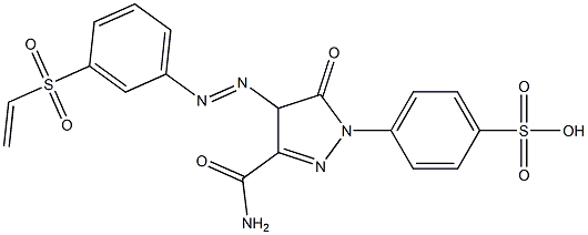 4-[3-Carbamoyl-5-oxo-4-(m-vinylsulfonylphenylazo)-2-pyrazolin-1-yl]benzenesulfonic acid Struktur