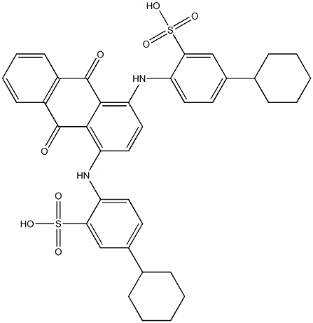 1,4-Bis(4-cyclohexyl-2-sulfoanilino)-9,10-anthraquinone Struktur