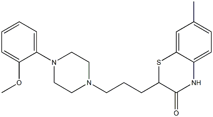 2-[3-[4-(2-Methoxyphenyl)piperazin-1-yl]propyl]-7-methyl-2H-1,4-benzothiazin-3(4H)-one Struktur