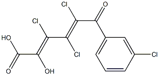 (2E,4E)-2-Hydroxy-3,4,5-trichloro-6-oxo-6-(3-chlorophenyl)-2,4-hexadienoic acid Struktur