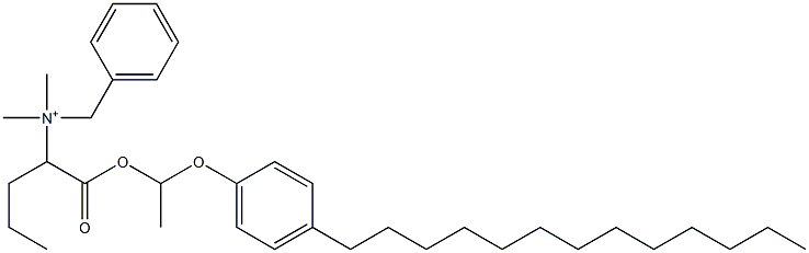 N,N-Dimethyl-N-benzyl-N-[1-[[1-(4-tridecylphenyloxy)ethyl]oxycarbonyl]butyl]aminium Struktur