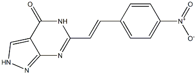 6-(p-Nitrostyryl)-2H-pyrazolo[3,4-d]pyrimidin-4(5H)-one Struktur