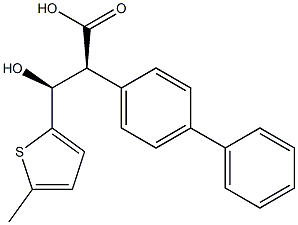 (2S,3S)-2-(4-Phenylphenyl)-3-hydroxy-3-(5-methyl-2-thienyl)propionic acid Struktur