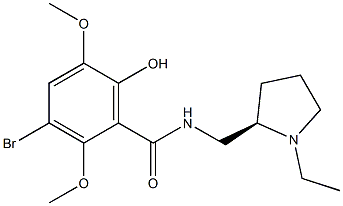 3-Bromo-6-hydroxy-2,5-dimethoxy-N-[[(2R)-1-ethylpyrrolidin-2-yl]methyl]benzamide Struktur