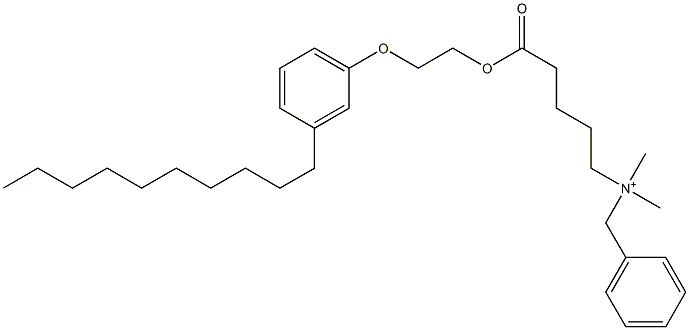 N,N-Dimethyl-N-benzyl-N-[4-[[2-(3-decylphenyloxy)ethyl]oxycarbonyl]butyl]aminium Struktur