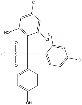 (2,4-Dichlorophenyl)(2,4-dichloro-6-hydroxyphenyl)(4-hydroxyphenyl)methanesulfonic acid Struktur