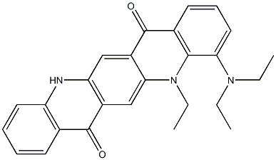 4-(Diethylamino)-5-ethyl-5,12-dihydroquino[2,3-b]acridine-7,14-dione Struktur