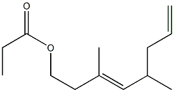 Propionic acid 3,5-dimethyl-3,7-octadienyl ester Struktur