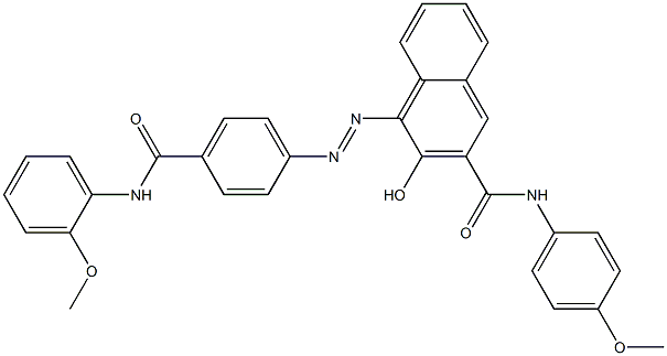 4-[[4-[[(2-Methoxyphenyl)amino]carbonyl]phenyl]azo]-3-hydroxy-N-(4-methoxyphenyl)-2-naphthalenecarboxamide Struktur