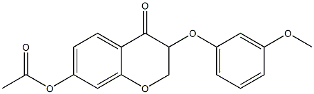 3-(3-Methoxyphenoxy)-7-acetoxy-2H-1-benzopyran-4(3H)-one Struktur