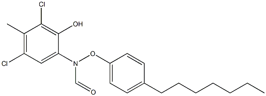 2-(4-Heptylphenoxyformylamino)-4,6-dichloro-5-methylphenol Struktur