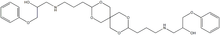 3,9-Bis[3-(2-hydroxy-3-phenoxypropylamino)propyl]-2,4,8,10-tetraoxaspiro[5.5]undecane Struktur