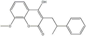 8-Methoxy-3-(2-phenylpropyl)-4-hydroxy-2H-1-benzopyran-2-one Struktur