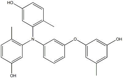 N,N-Bis(3-hydroxy-6-methylphenyl)-3-(3-hydroxy-5-methylphenoxy)benzenamine Struktur