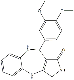 3,4,9,10-Tetrahydro-10-(3,4-dimethoxyphenyl)pyrrolo[3,4-b][1,5]benzodiazepin-1(2H)-one Struktur