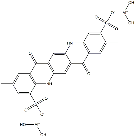 5,7,12,14-Tetrahydro-2,9-dimethyl-7,14-dioxoquino[2,3-b]acridine-3,11-disulfonic acid bis(dihydroxyaluminum) salt Struktur