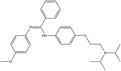 N-[4-[2-(Diisopropylamino)ethoxy]phenyl]-N'-(4-methoxyphenyl)benzamidine Struktur