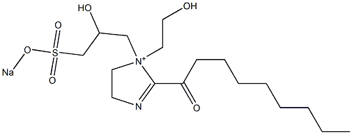 1-(2-Hydroxyethyl)-1-[2-hydroxy-3-(sodiooxysulfonyl)propyl]-2-nonanoyl-2-imidazoline-1-ium Struktur