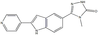 5-[2-(4-Pyridinyl)-1H-indol-5-yl]-4-methyl-2H-1,2,4-triazol-3(4H)-one Struktur