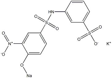 m-(3-Nitro-4-sodiooxyphenylsulfonylamino)benzenesulfonic acid potassium salt Struktur