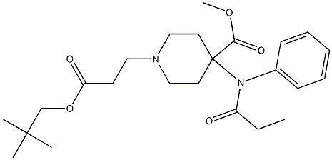 4-Methoxycarbonyl-4-(N-phenyl-N-propanoylamino)piperidine-1-propionic acid 2,2-dimethylpropyl ester Struktur