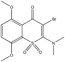 3-Bromo-5,8-dimethoxy-2-(dimethylamino)-4-oxo-4H-1-benzothiopyran 1,1-dioxide Struktur