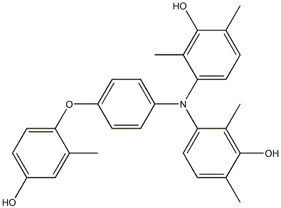 N,N-Bis(3-hydroxy-2,4-dimethylphenyl)-4-(4-hydroxy-2-methylphenoxy)benzenamine Struktur