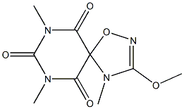 3-Methoxy-4,7,9-trimethyl-1-oxa-2,4,7,9-tetraazaspiro[4.5]dec-2-ene-6,8,10-trione Struktur