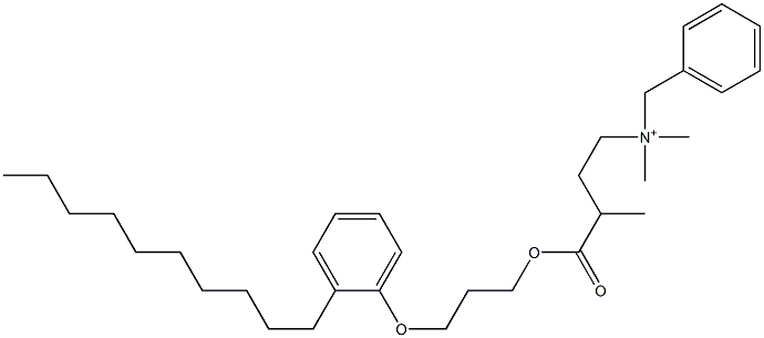 N,N-Dimethyl-N-benzyl-N-[3-[[3-(2-decylphenyloxy)propyl]oxycarbonyl]butyl]aminium Struktur