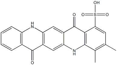 5,7,12,14-Tetrahydro-3,4-dimethyl-7,14-dioxoquino[2,3-b]acridine-1-sulfonic acid Struktur