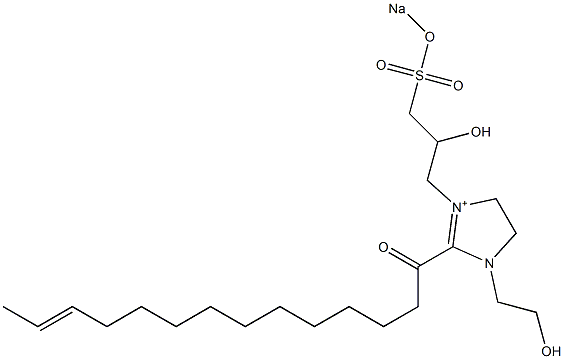 1-(2-Hydroxyethyl)-3-[2-hydroxy-3-(sodiooxysulfonyl)propyl]-2-(12-tetradecenoyl)-2-imidazoline-3-ium Struktur