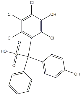 (2,4,5,6-Tetrachloro-3-hydroxyphenyl)(4-hydroxyphenyl)phenylmethanesulfonic acid Struktur