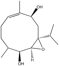 (1S,3S,4S,5S,9E)-3-Isopropyl-3,4-epoxy-6,10-dimethyl-9-cyclodecene-1,5-diol Struktur