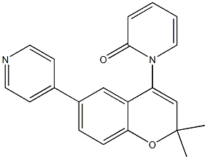 6-(4-Pyridyl)-4-(2-oxo-1,2-dihydropyridine-1-yl)-2,2-dimethyl-2H-1-benzopyran Struktur