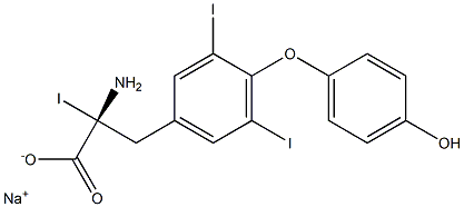 (R)-2-Amino-3-[4-(4-hydroxyphenoxy)-3,5-diiodophenyl]-2-iodopropanoic acid sodium salt Struktur