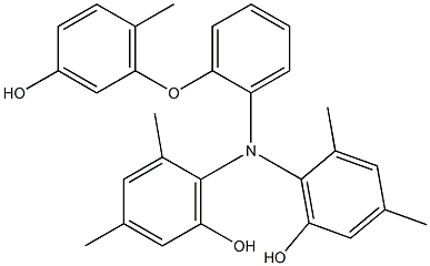 N,N-Bis(6-hydroxy-2,4-dimethylphenyl)-2-(3-hydroxy-6-methylphenoxy)benzenamine Struktur