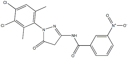 1-(3,4-Dichloro-2,6-dimethylphenyl)-3-(3-nitrobenzoylamino)-5(4H)-pyrazolone Struktur