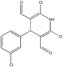 2,6-Dichloro-1,4-dihydro-4-(m-chlorophenyl)pyridine-3,5-dicarbaldehyde Struktur