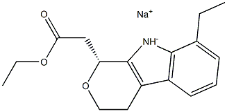 (1R)-1,8-Diethyl-1,3,4,9-tetrahydropyrano[3,4-b]indole-1-acetic acid sodium salt Struktur