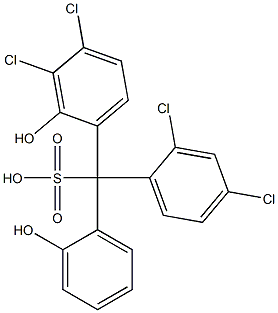 (2,4-Dichlorophenyl)(3,4-dichloro-2-hydroxyphenyl)(2-hydroxyphenyl)methanesulfonic acid Struktur