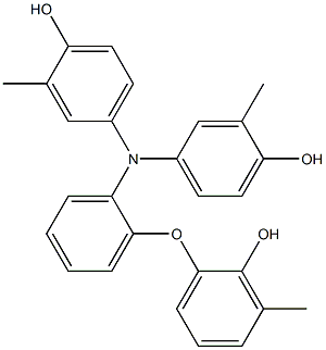 N,N-Bis(4-hydroxy-3-methylphenyl)-2-(2-hydroxy-3-methylphenoxy)benzenamine Struktur