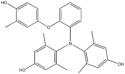 N,N-Bis(4-hydroxy-2,6-dimethylphenyl)-2-(4-hydroxy-3-methylphenoxy)benzenamine Struktur