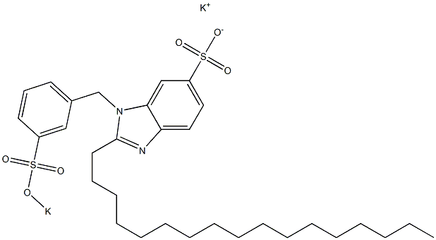 1-[3-(Potassiooxysulfonyl)benzyl]-2-heptadecyl-1H-benzimidazole-6-sulfonic acid potassium salt Struktur