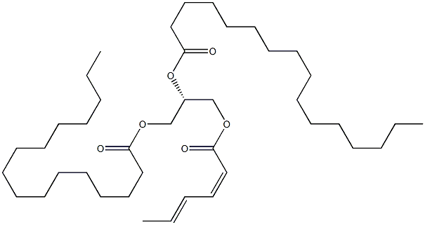 [S,(-)]-1-O,2-O-Dipalmitoyl-3-O-(1-oxo-2,4-hexadienyl)-D-glycerol Struktur